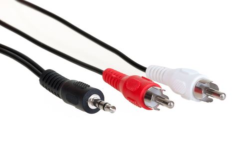 KAM - stereo audio kabel s konektory 3,5 mm Jack - 2x RCA