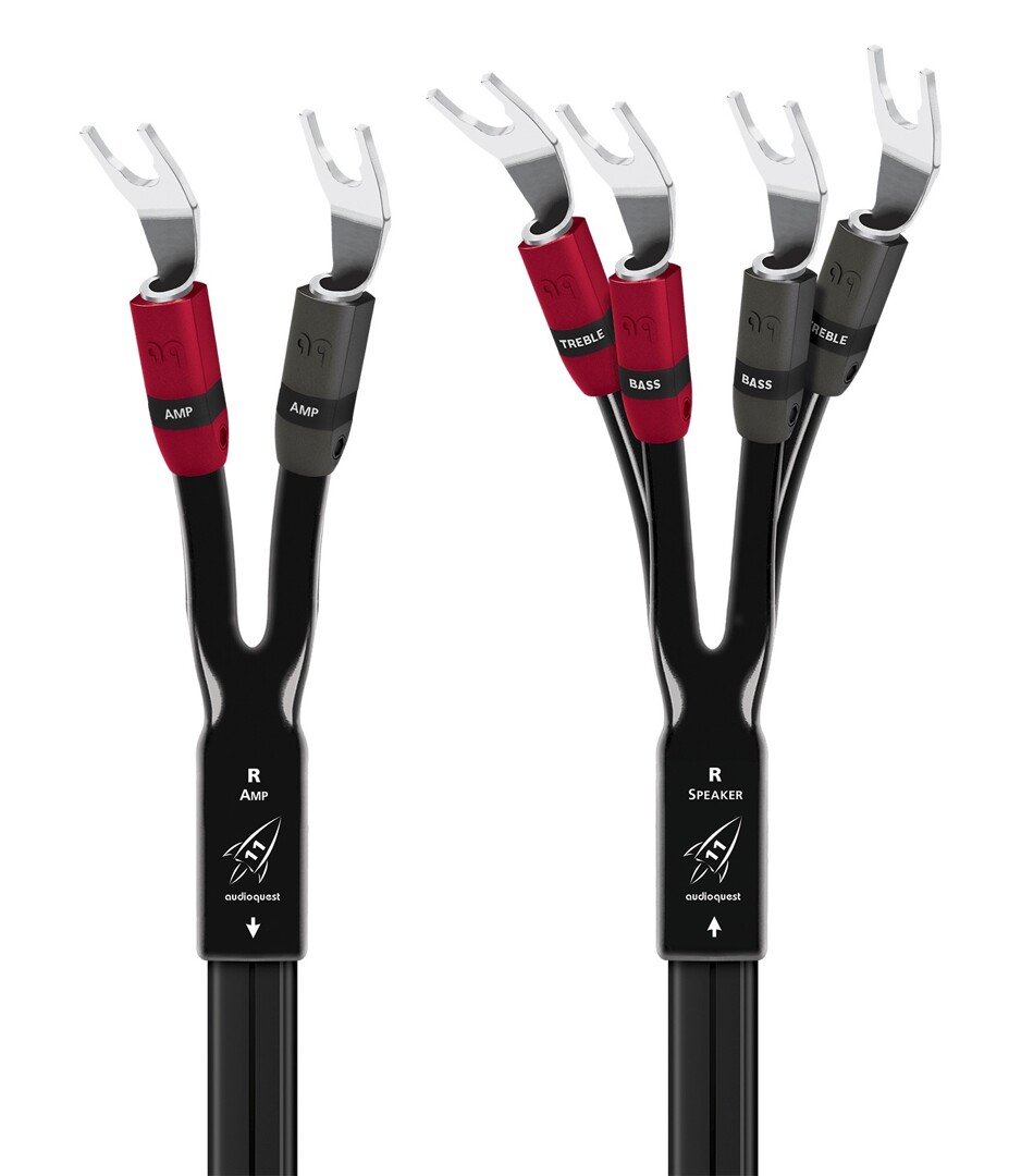 Audioquest Rocket 11 SBW - reproduktorové kabely Single-BiWire, vidličky stříbrné (1)