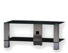 PL 3415 C - BLK - stolek 3 police, černý, čirá skla