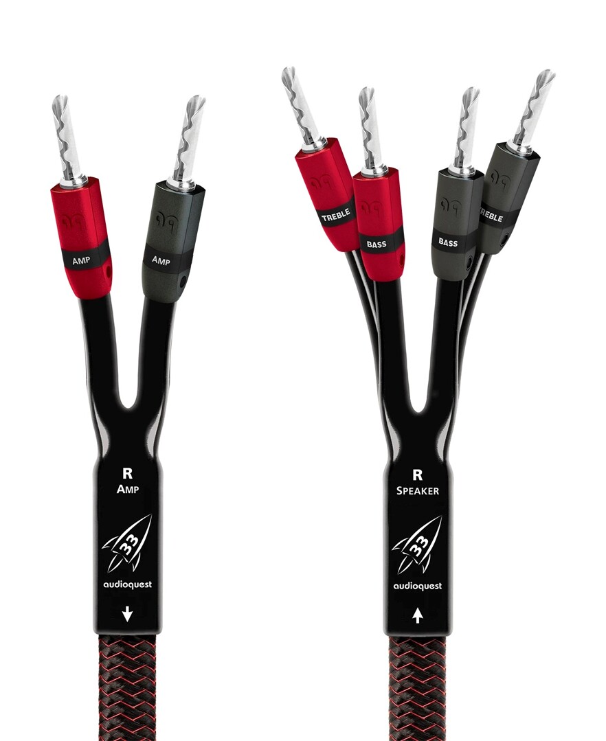 Audioquest Rocket 33 SBW - reproduktorové kabely Single-BiWire, banánky stříbrné (1)