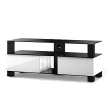 MD 9120  B-HBLK-WHT - stolek černá skla,černá lesk, bílá