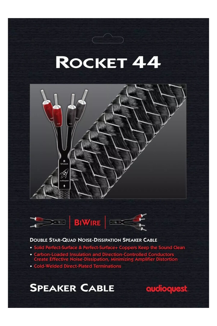 Audioquest Rocket 44 SBW - reproduktorové kabely Single-BiWire, banánky stříbrné (3)