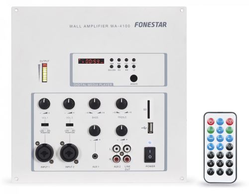 Fonestar WA-4100 - Nástěnný vestavný zesilovač s mix pultem a USB / MP3 přehrávačem