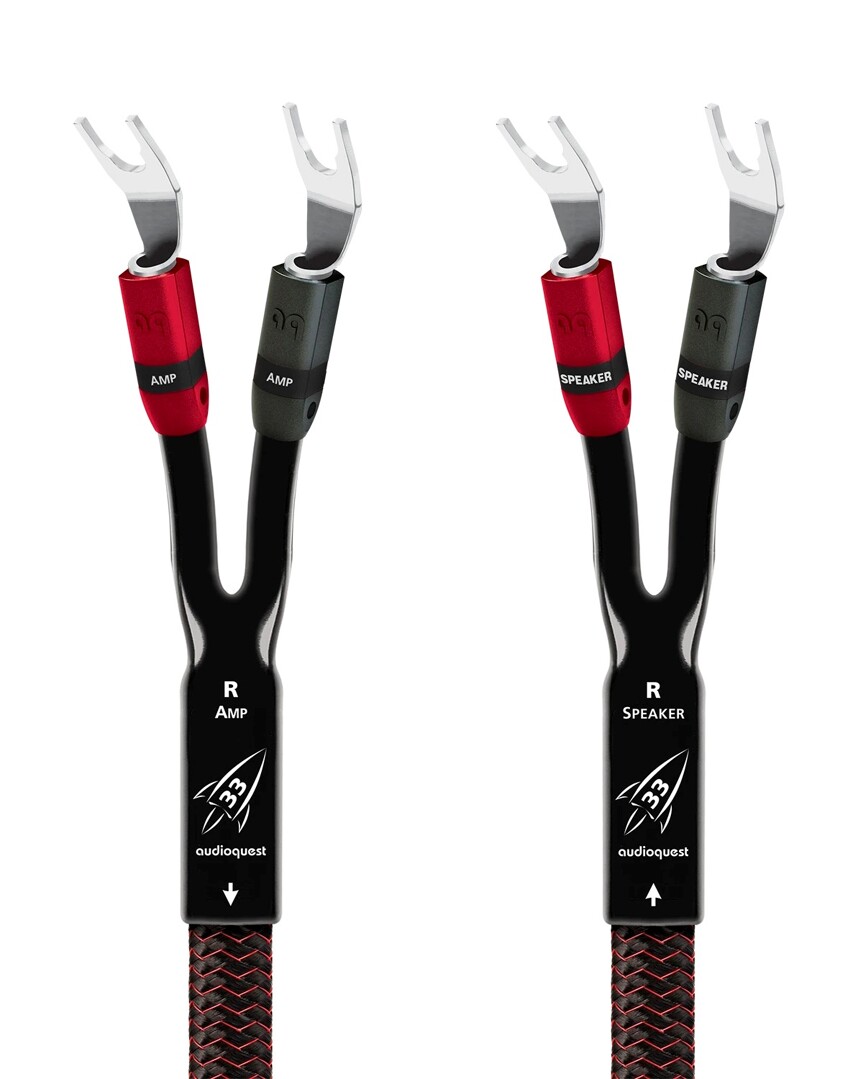 Audioquest Rocket 33 FR - reproduktorové kabely Full Range, vidličky stříbrné (1)